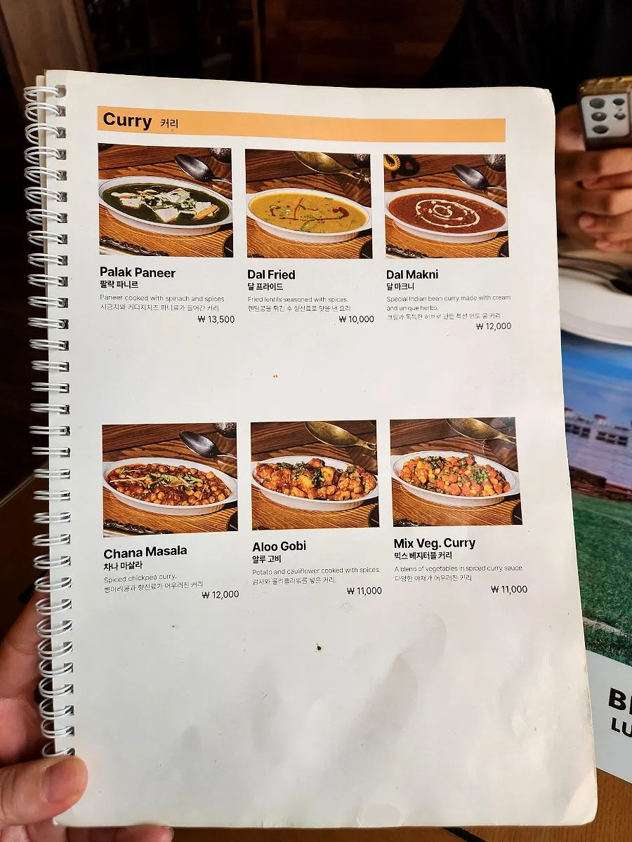 ナマステ東廟店のメニュー表タンドリー料理ページ