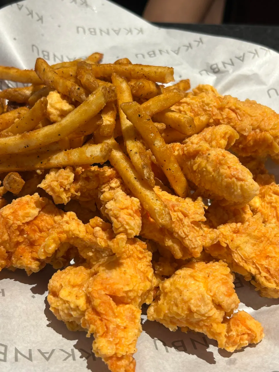 Close-up of the crispy boneless chicken