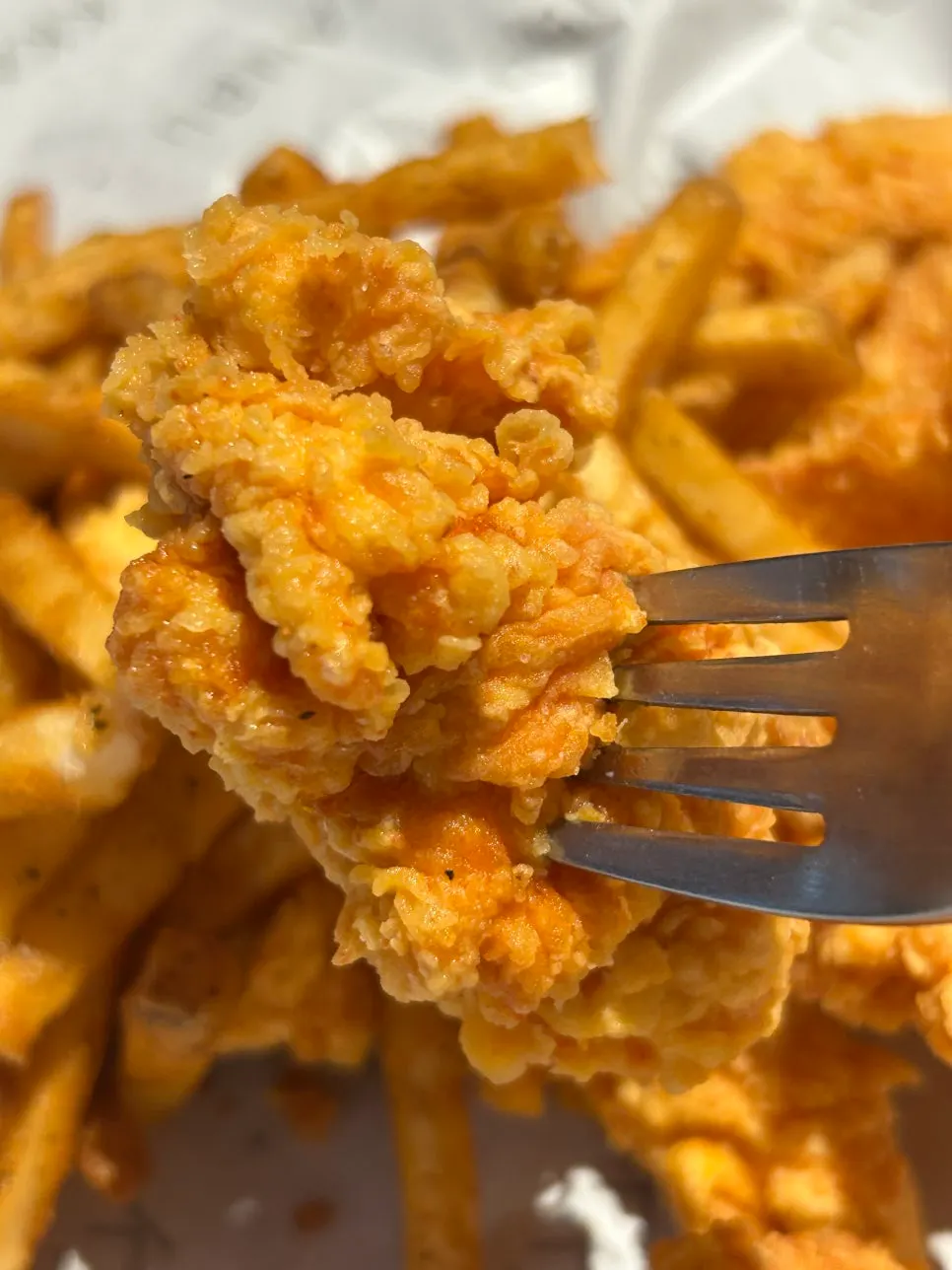 Plate of leftover boneless chicken