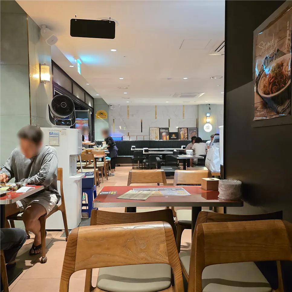 Interior space at the chicken restaurant
