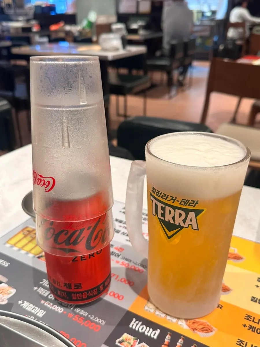 생맥주와 치킨 메뉴