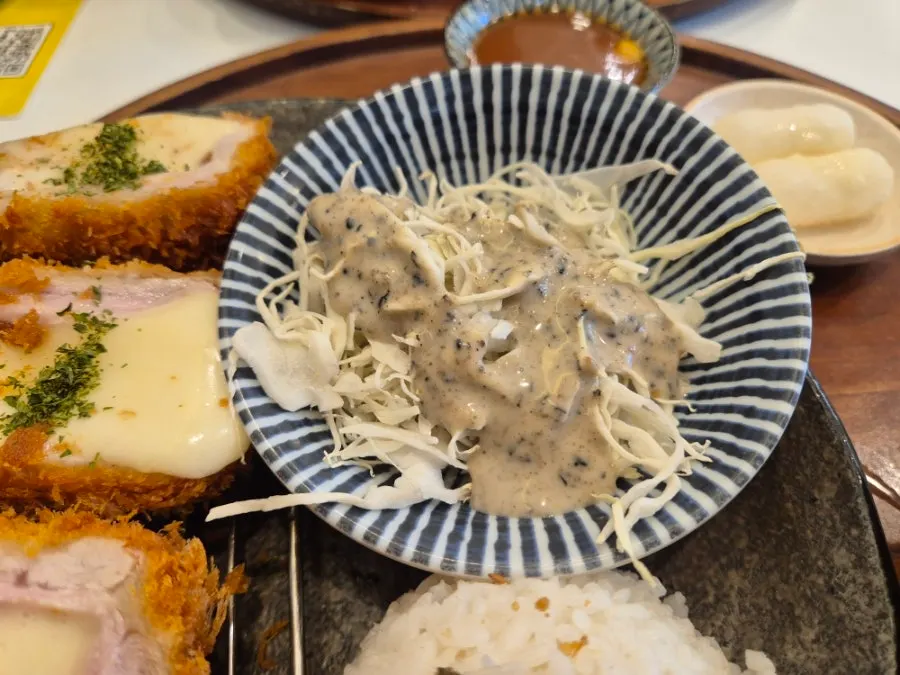A crisp bite of Cheese Katsu