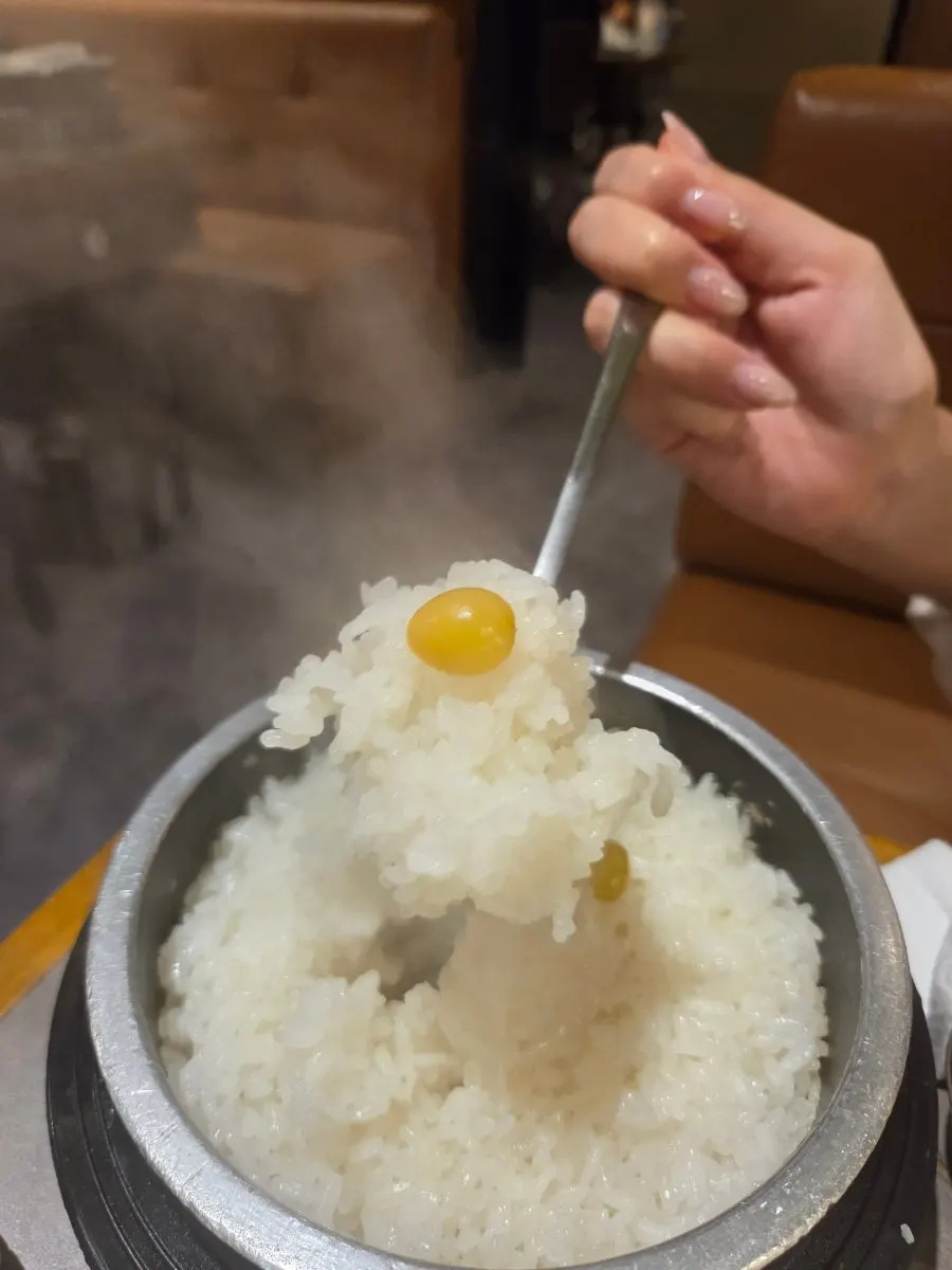 Pot rice meal dish at a barbecue restaurant