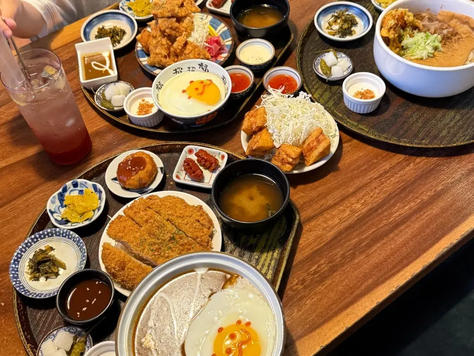 Japanese home-style meal served on a tray