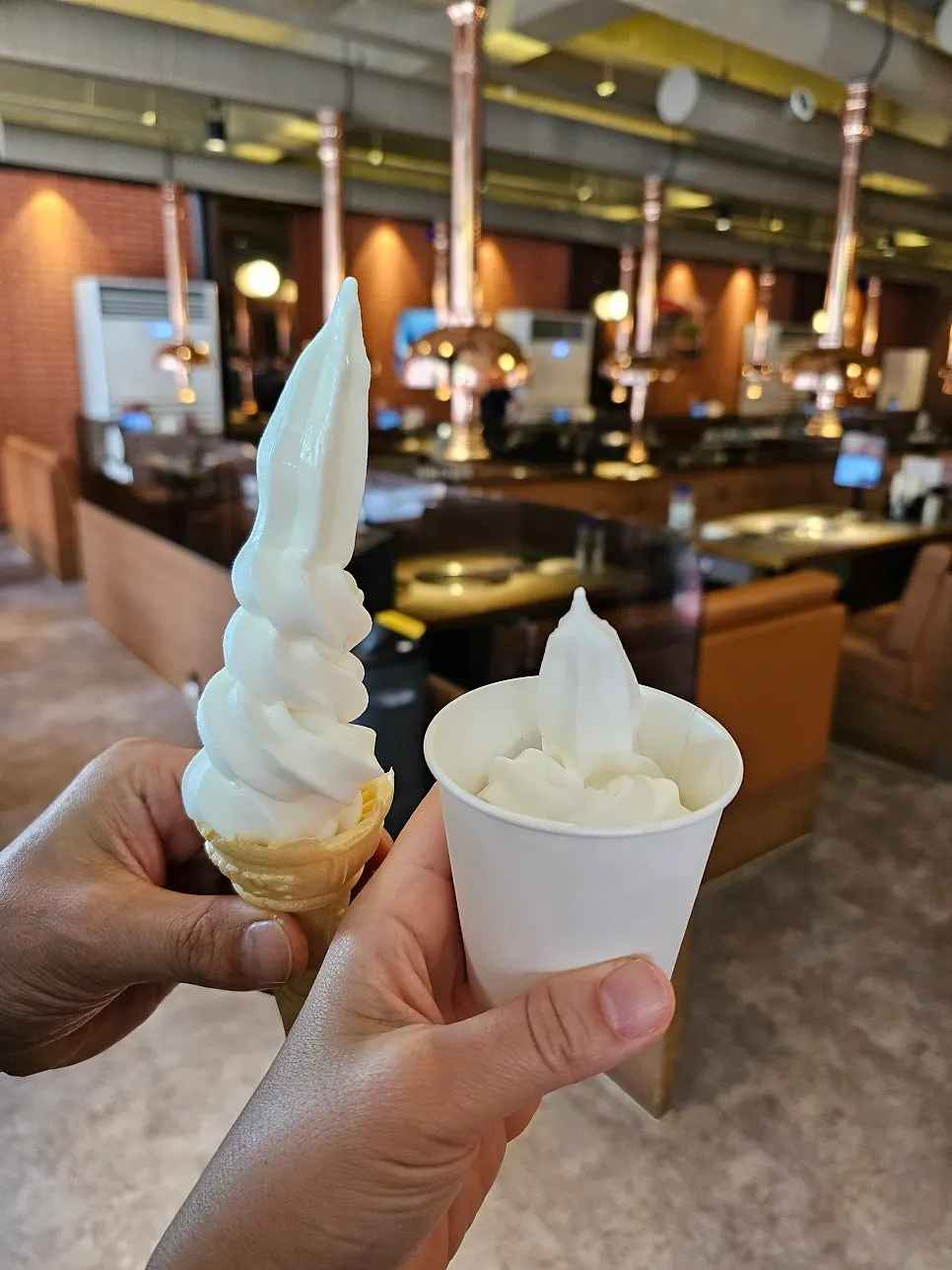 An affogato made by pouring coffee over ice cream