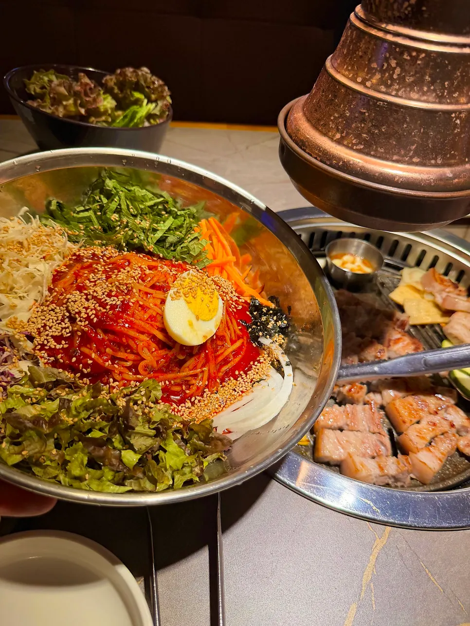 Giant spicy vegetable jjolmyeon mixed with vegetables