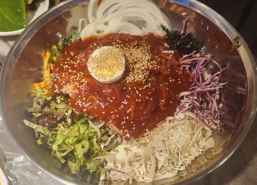 A generous bowl of jjolmyeon