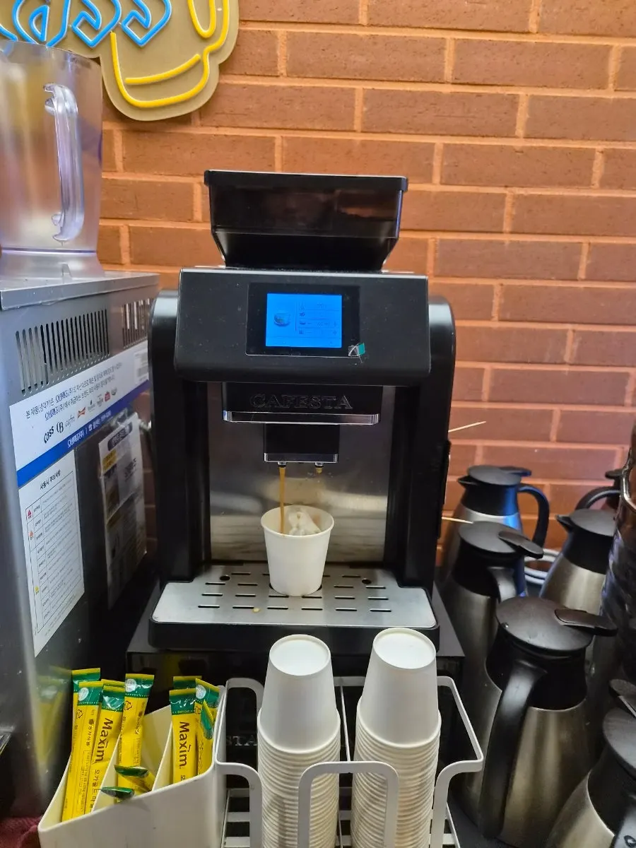Soft-serve ice cream and coffee corner