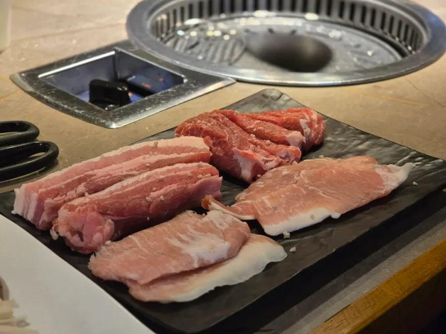 Couple set with pork belly, pork neck, pork jowl, and pork collar