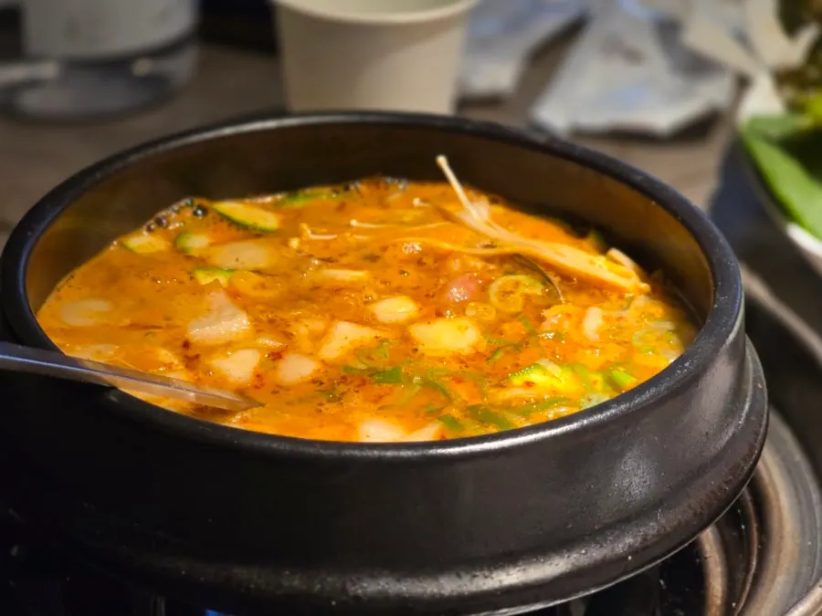 A bowl of ordered doenjang jjigae