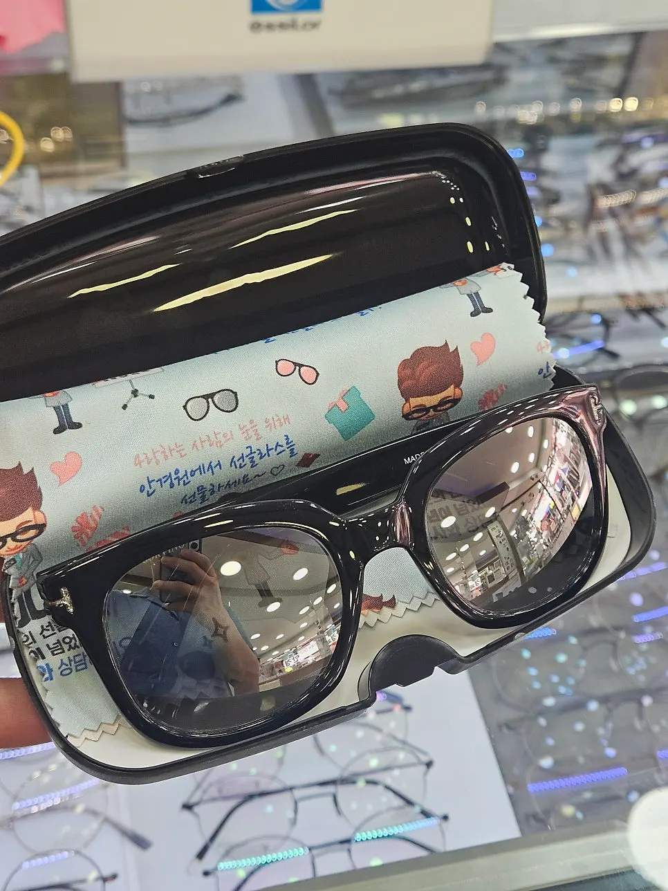 A frame chosen to match face shape