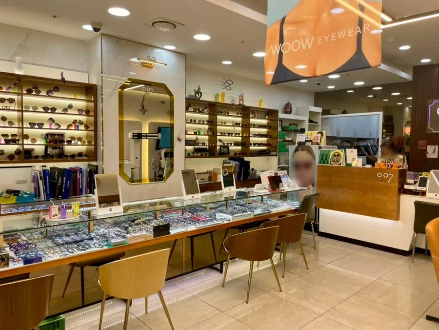 Consultation seating area on one side of the store