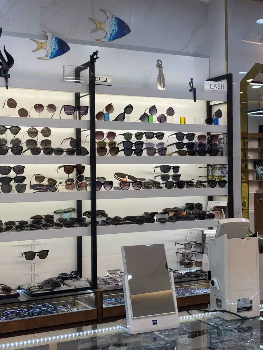 Display stand of frames with price stickers