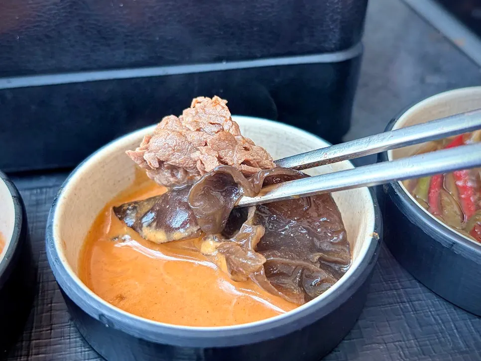 火が通ったお肉とソース