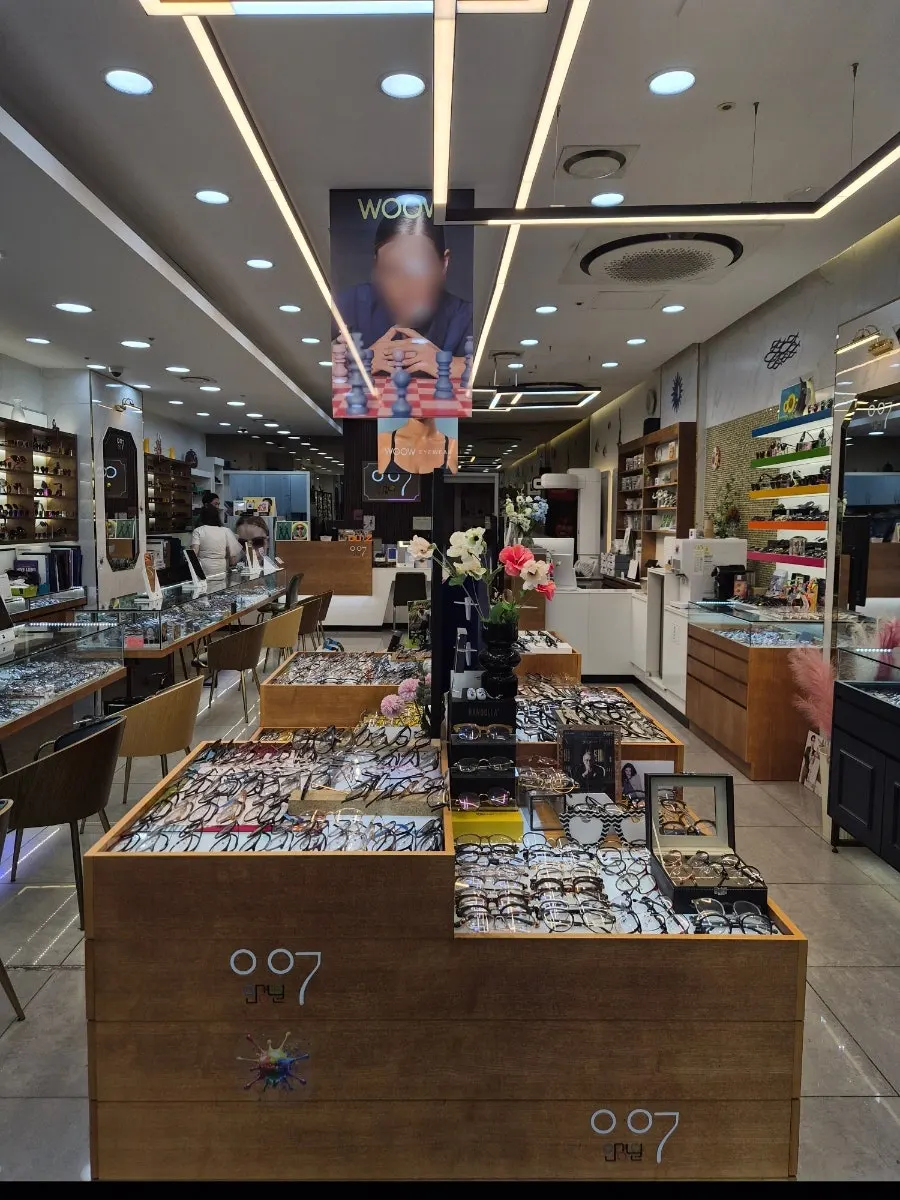 Consultation area at the optical shop, quiet in the morning hours