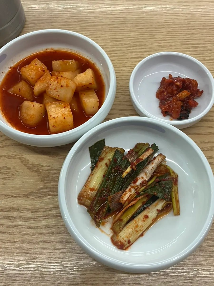 Plate of jeotgal and other basic side dishes