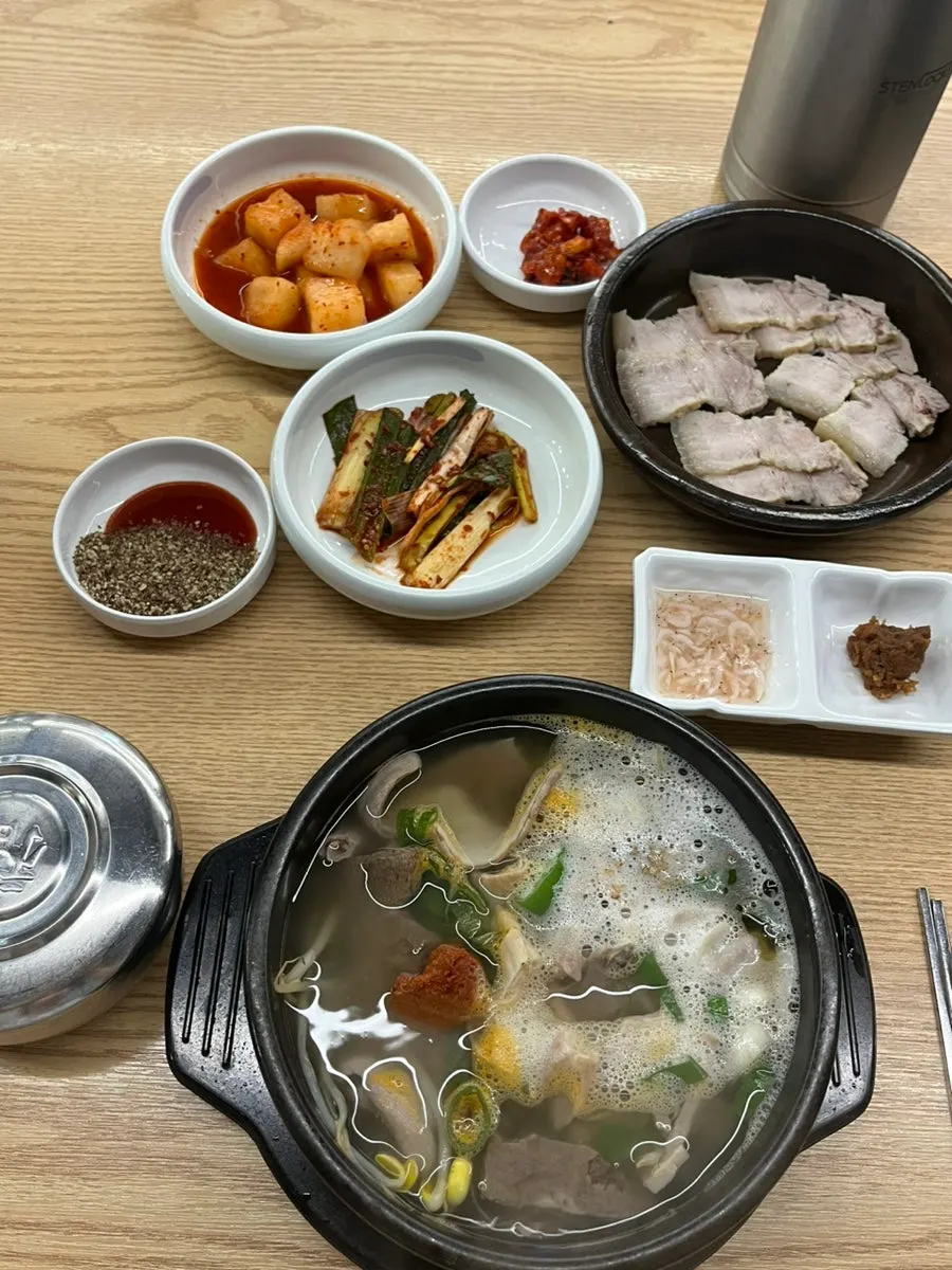 Close-up of a hot bowl of gukbap