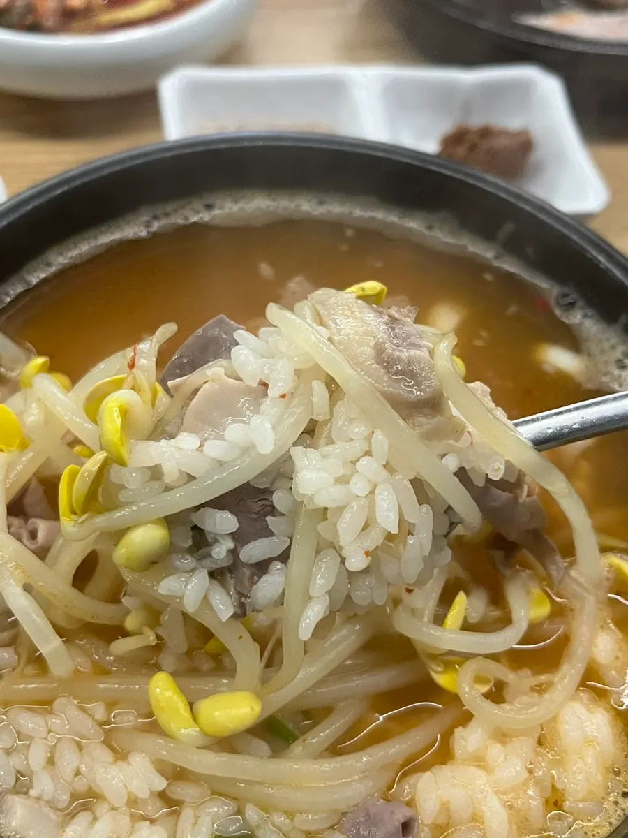 Eating gukbap and suyuk together