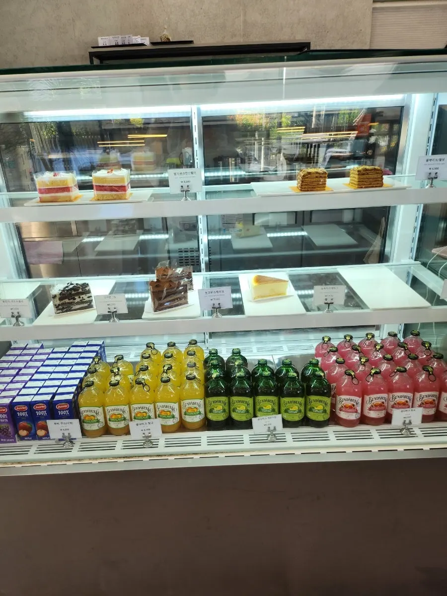 Display case with white briquette-shaped bread