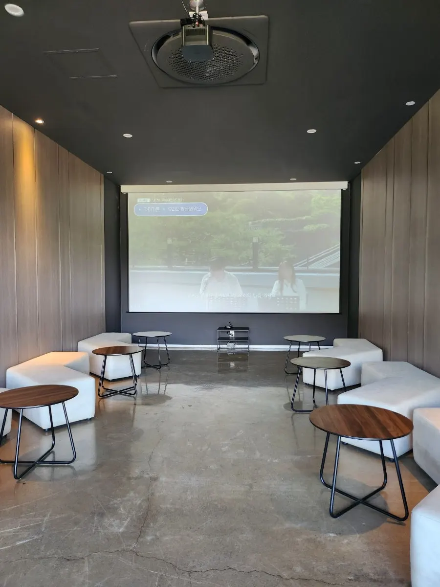 Interior of the music listening room on the annex's first floor