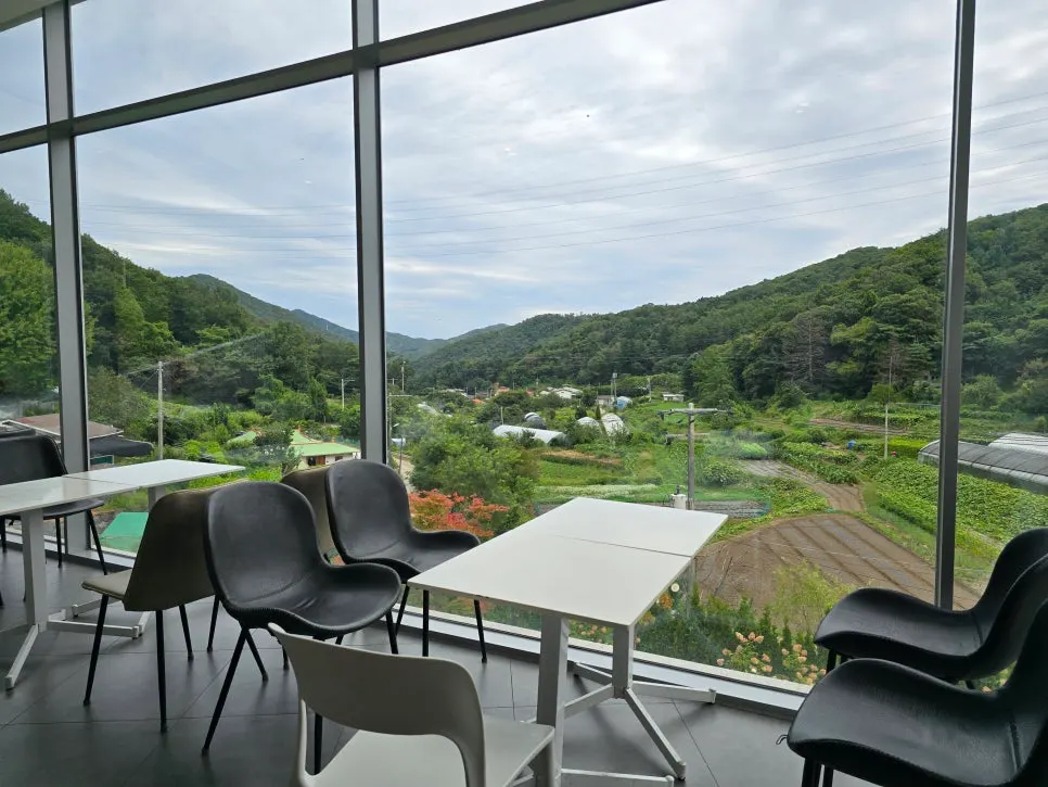 Outdoor terrace seating at Sum