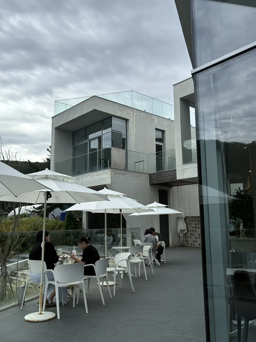 Decaf Americano placed on the terrace table