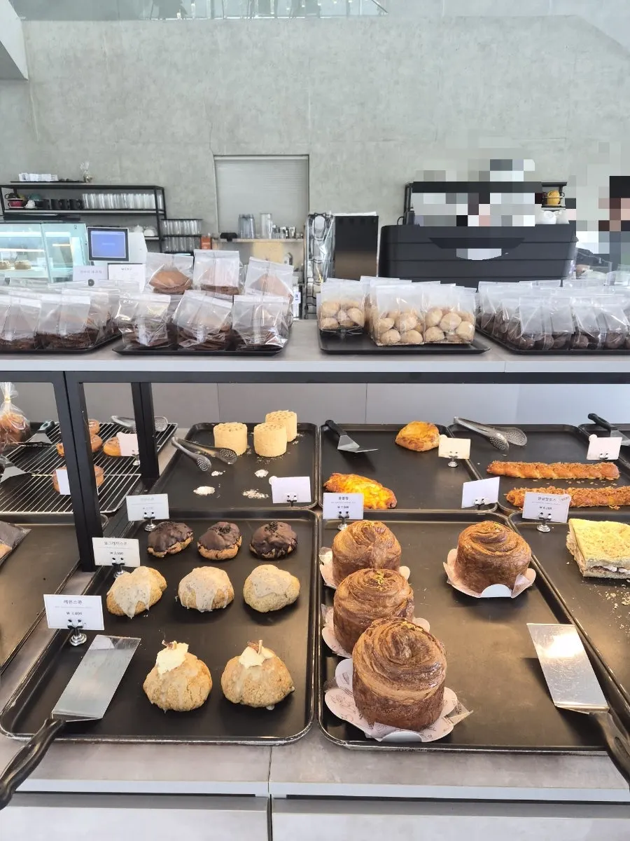 Bread selection at Sum's bakery display case