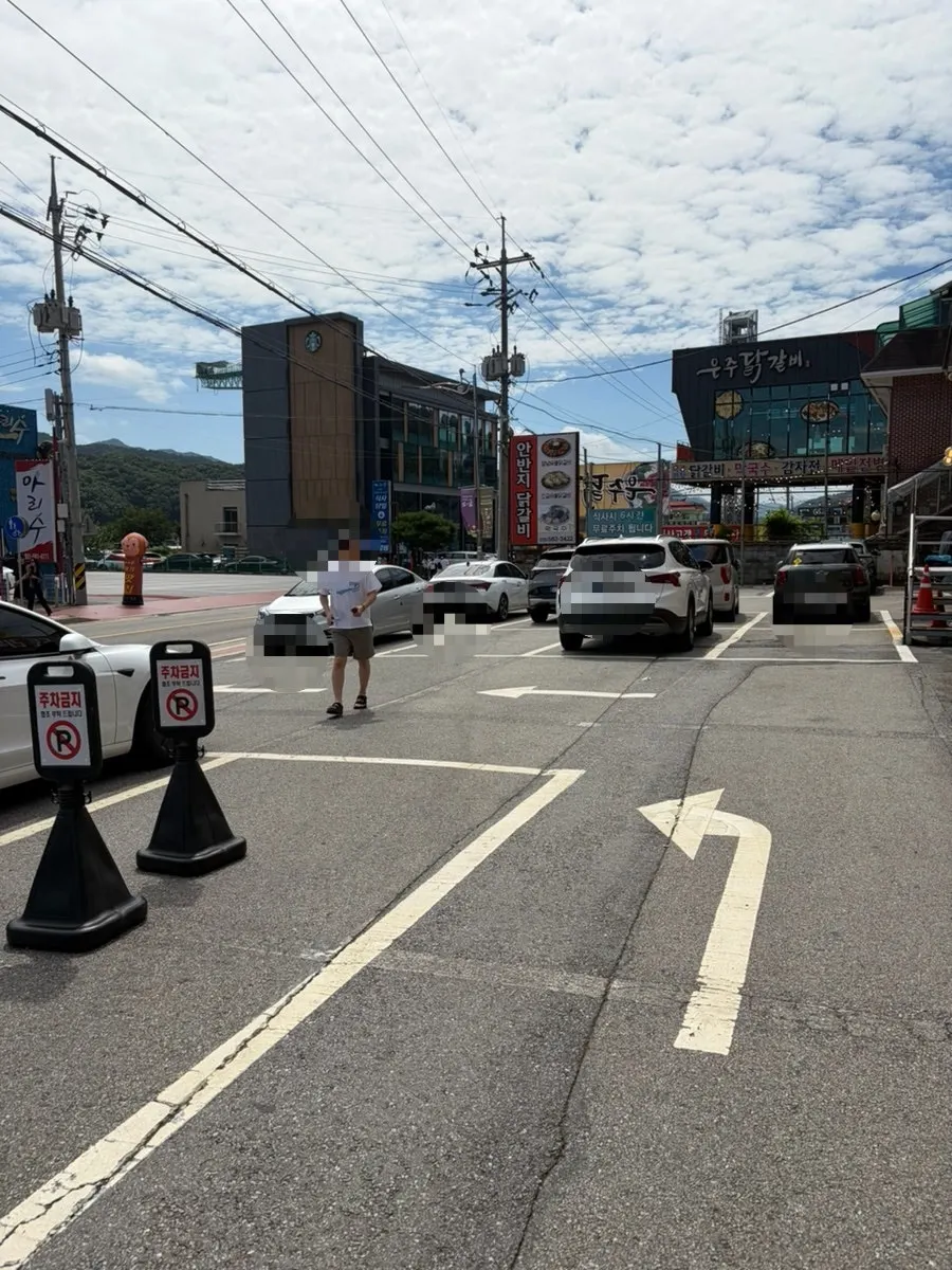 Spacious parking area for cars