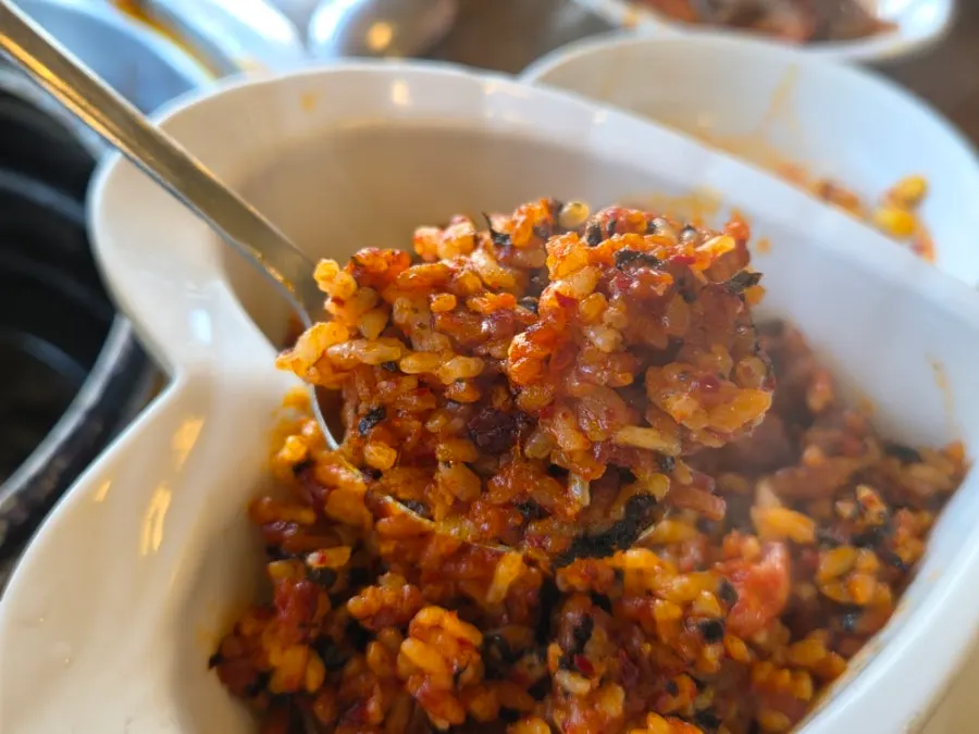 Fried rice stir-fried separately in the kitchen