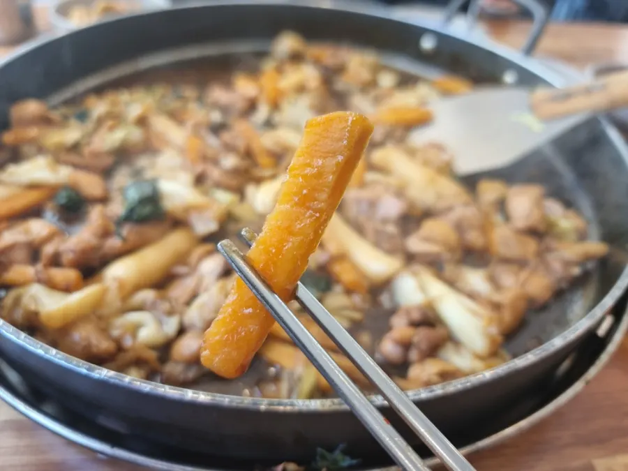Sweet potato soaked in seasoning