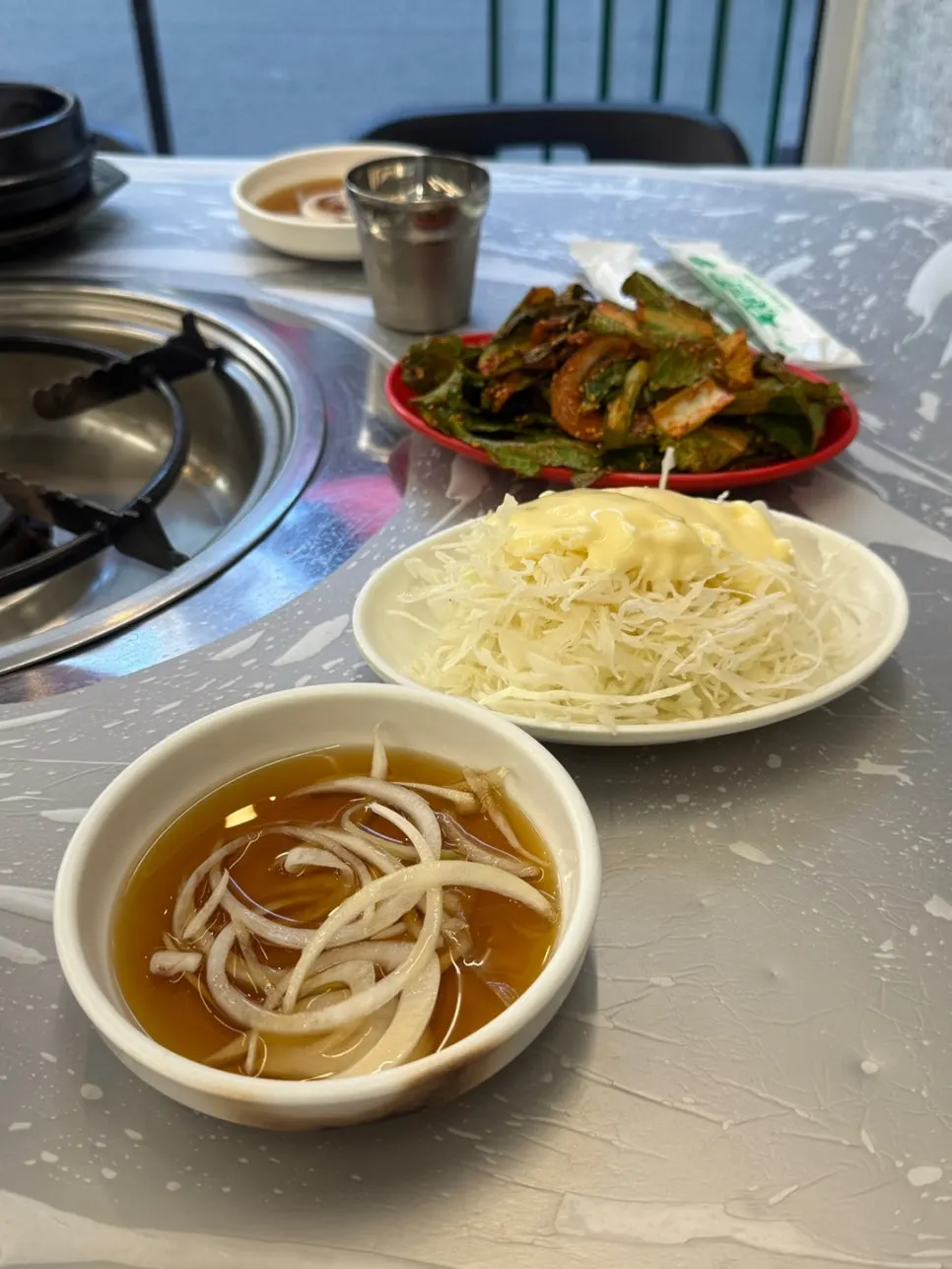 Basic side dish spread at Bupyeong Yang Gopchang