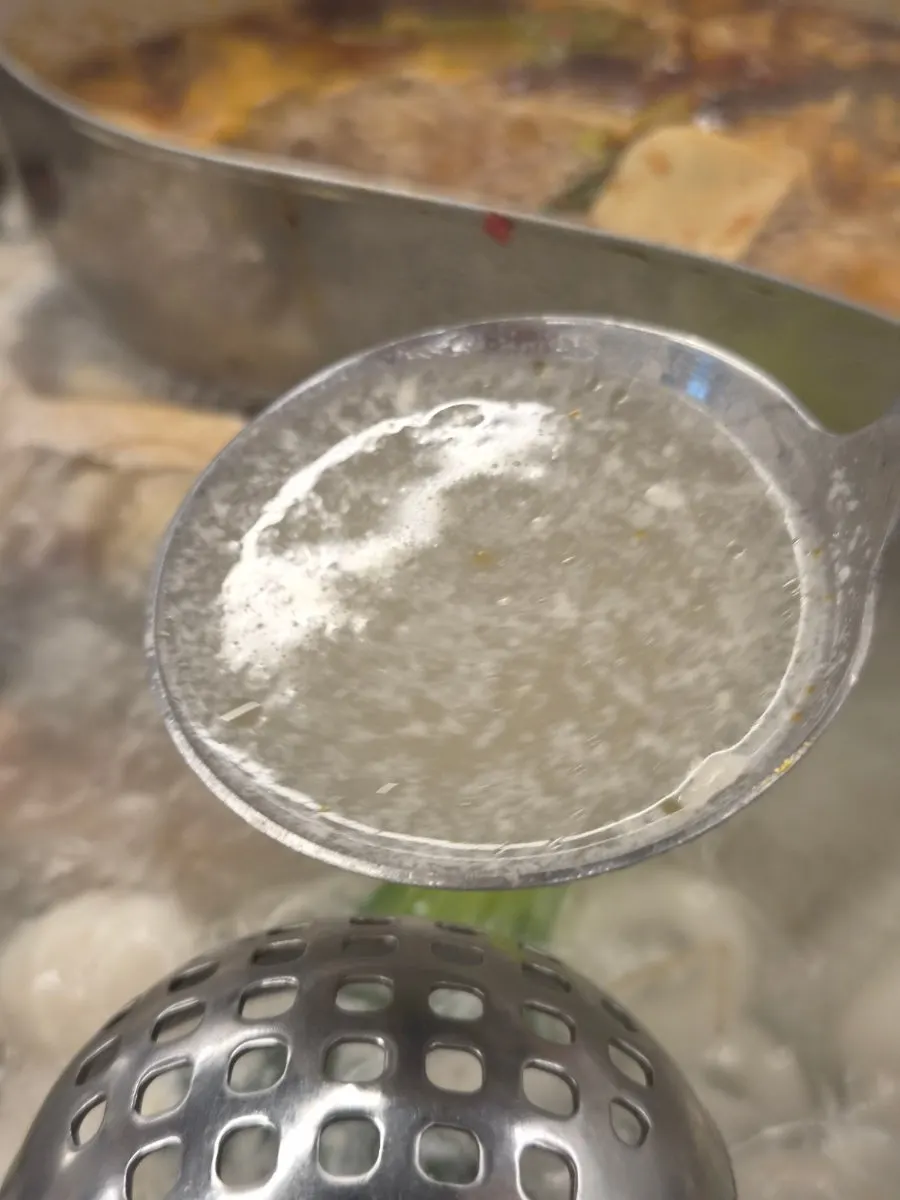 Rich white broth