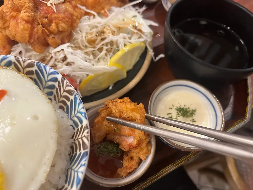 가라아게와 두 가지 소스