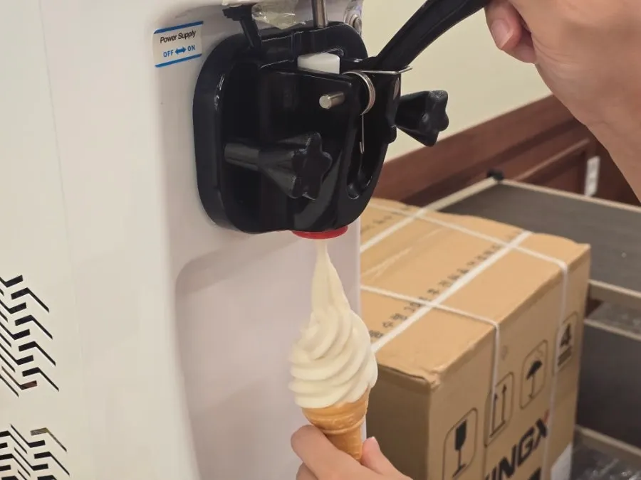 Soft-serve ice cream eaten as a palate cleanser