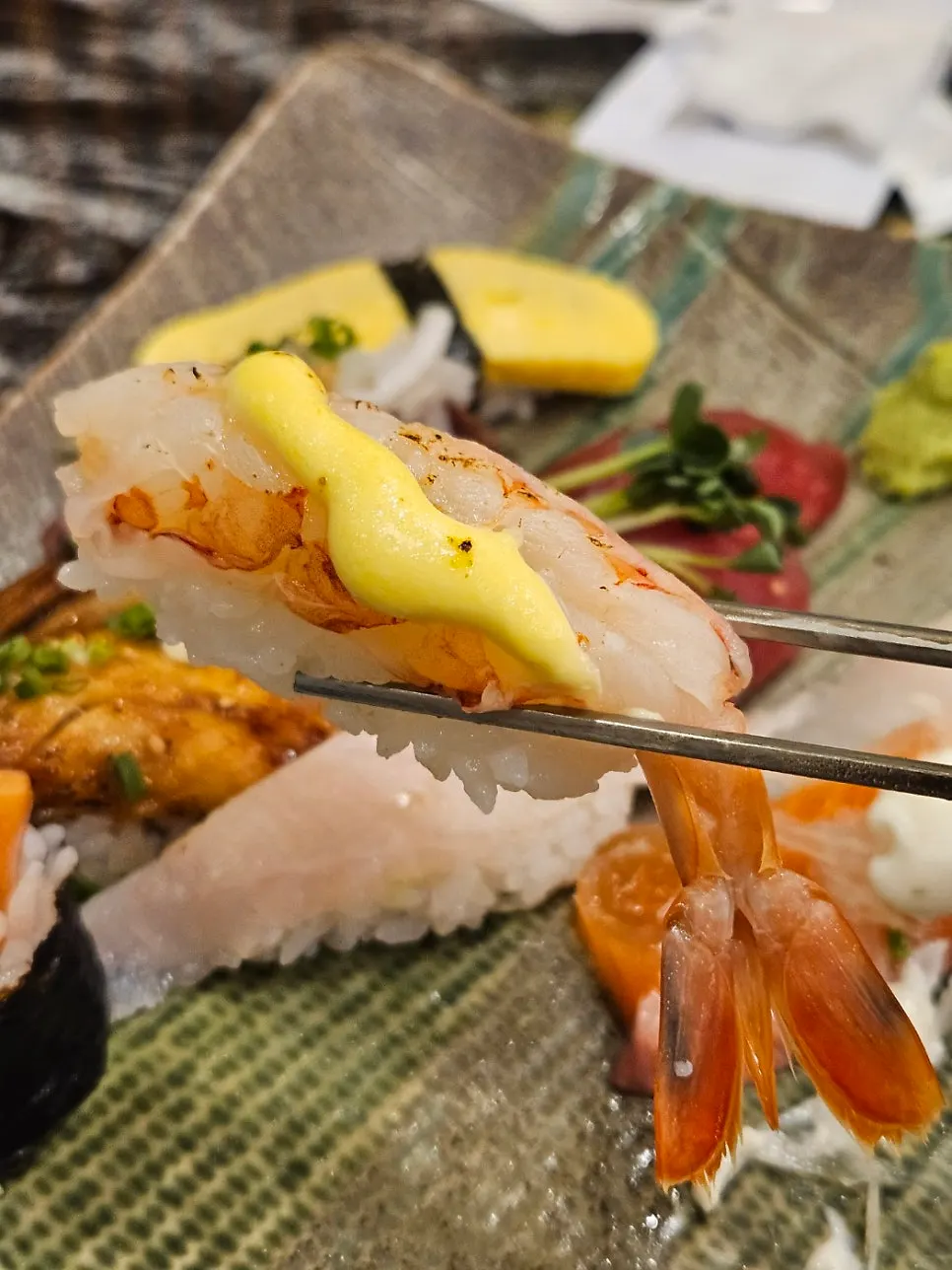 Close-up of tuna sushi