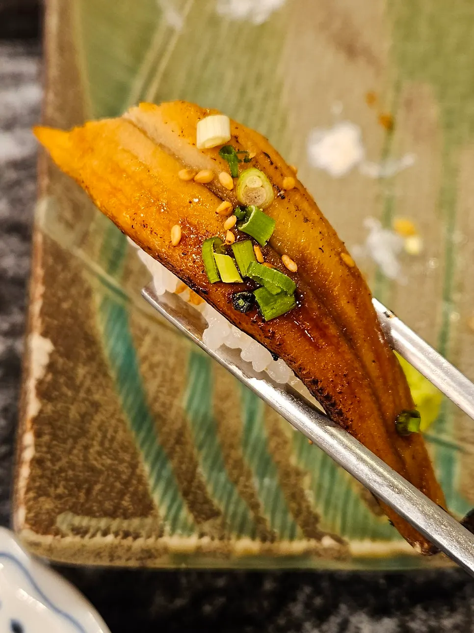 Close-up of wagyu sushi