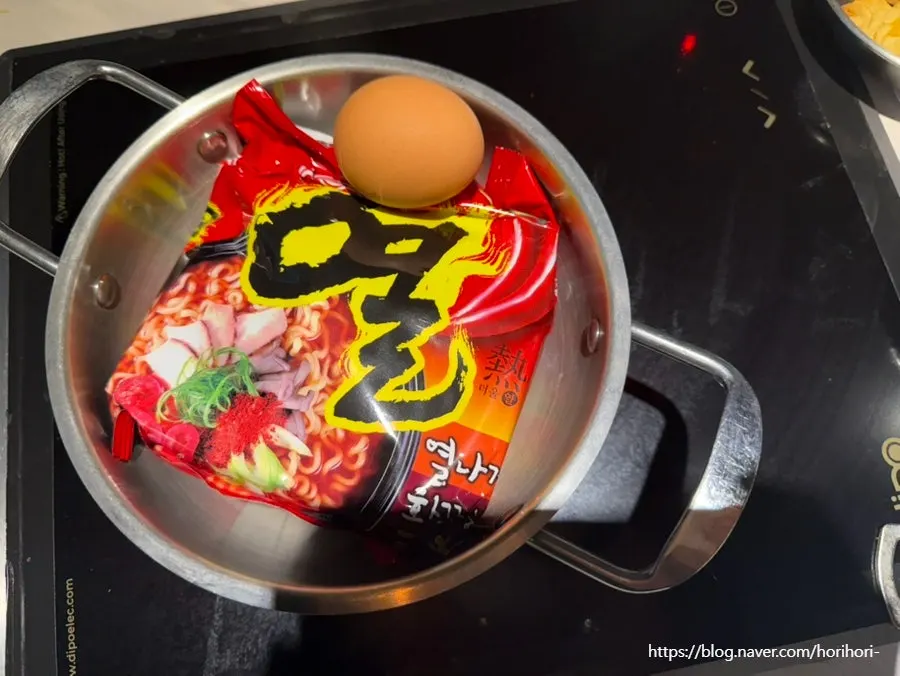 A bowl of extra ordered ramyeon