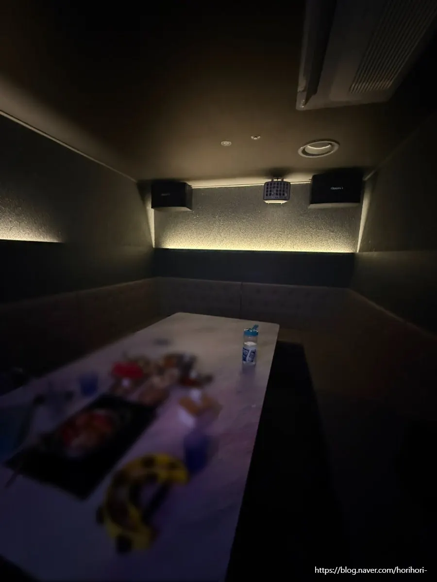 Soft ambience of the room with the lights off