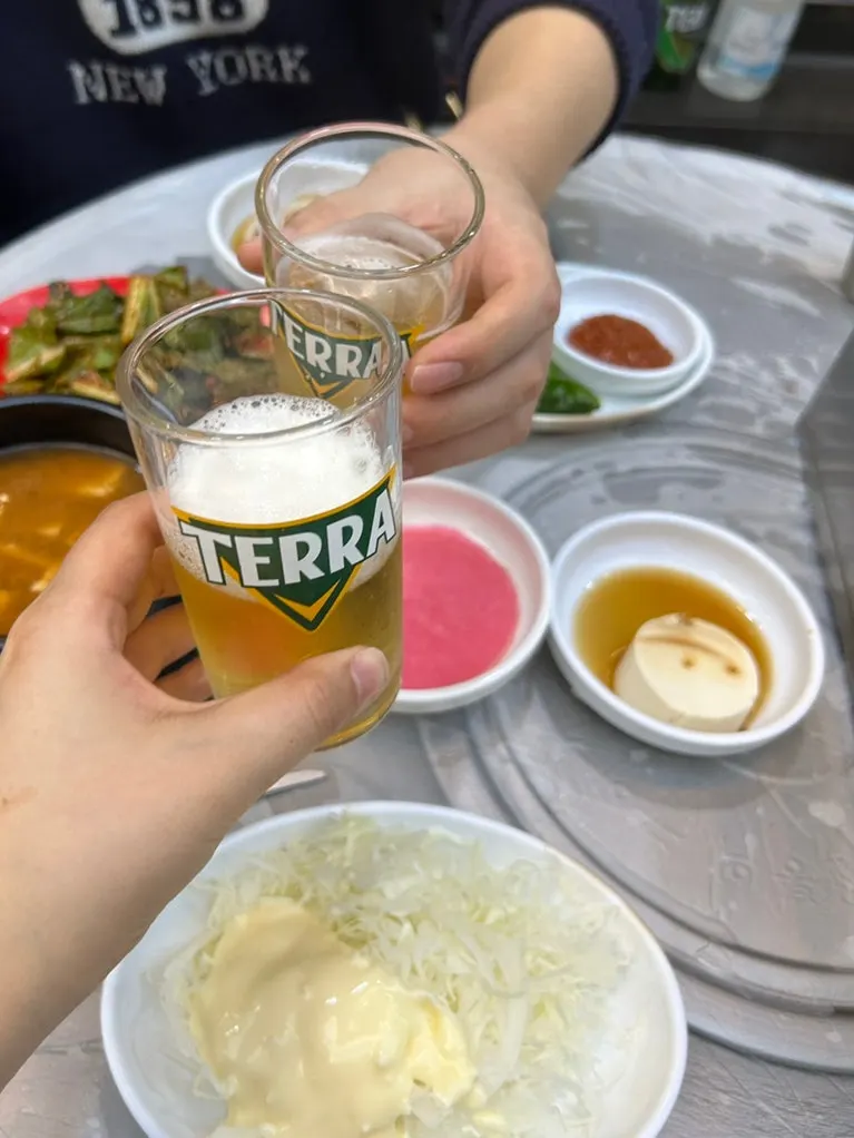 Basic table setting with utensils at Bupyeong Yang Gopchang