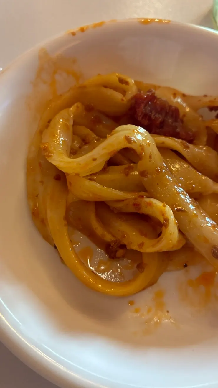 Yubal dosakmyeon mixed with chili oil and minced meat