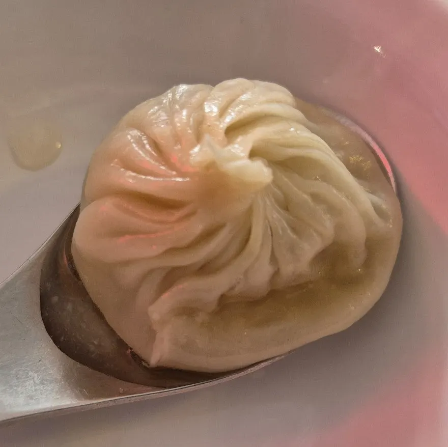 A single piece of xiaolongbao lifted up