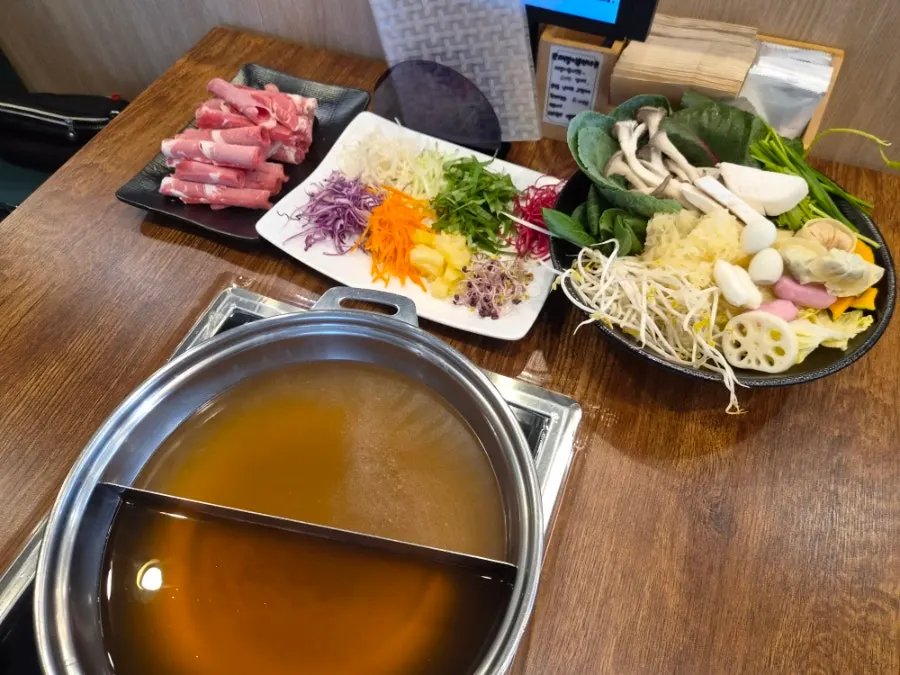 Corner with rice, egg and seaweed flakes for porridge or fried rice