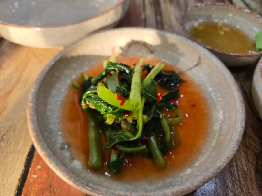 Stone pot rice served alongside the mudfish soup