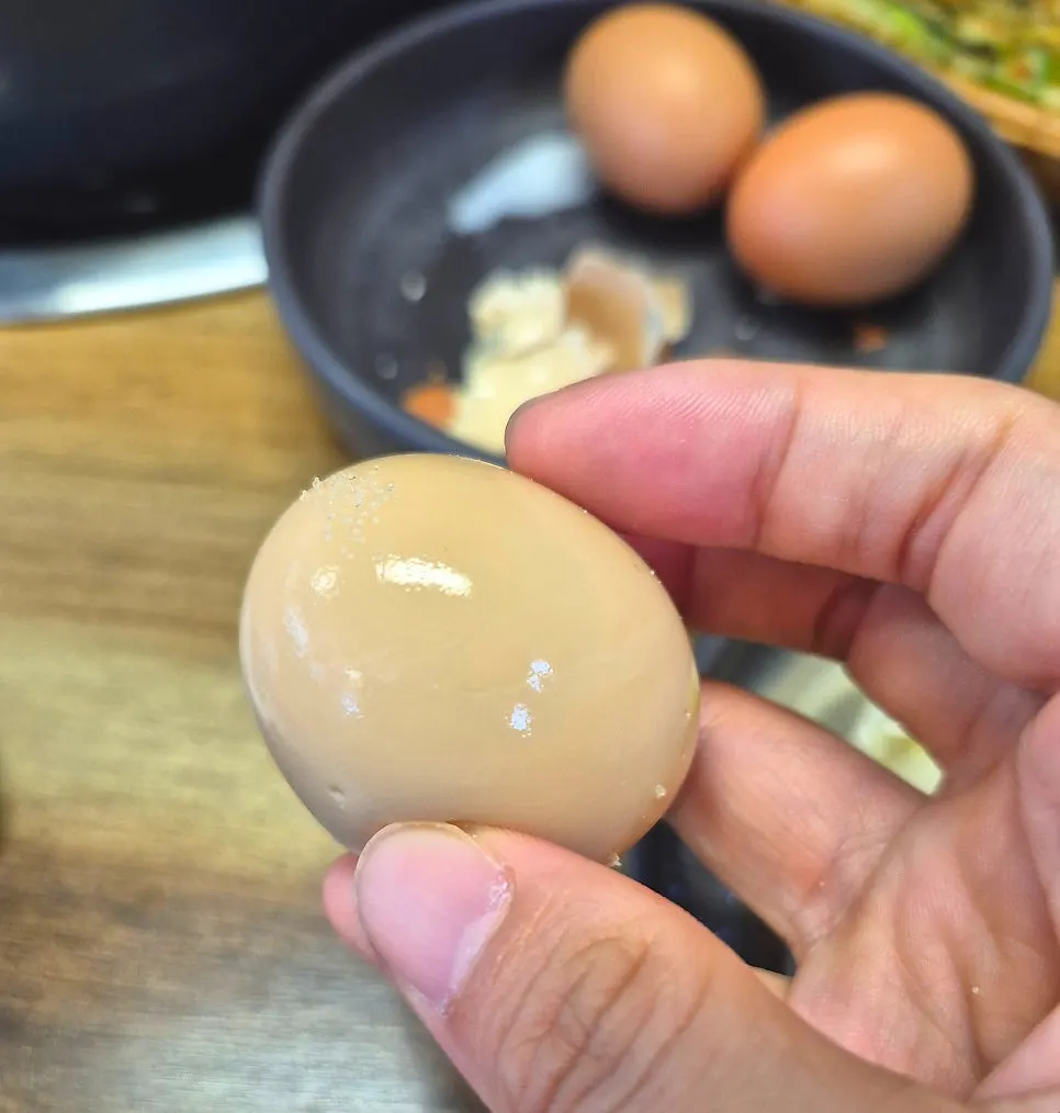 Warm boiled eggs served one per person