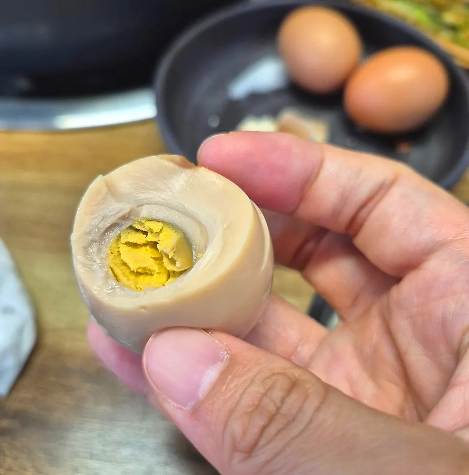 Boiled egg eaten as an appetizer