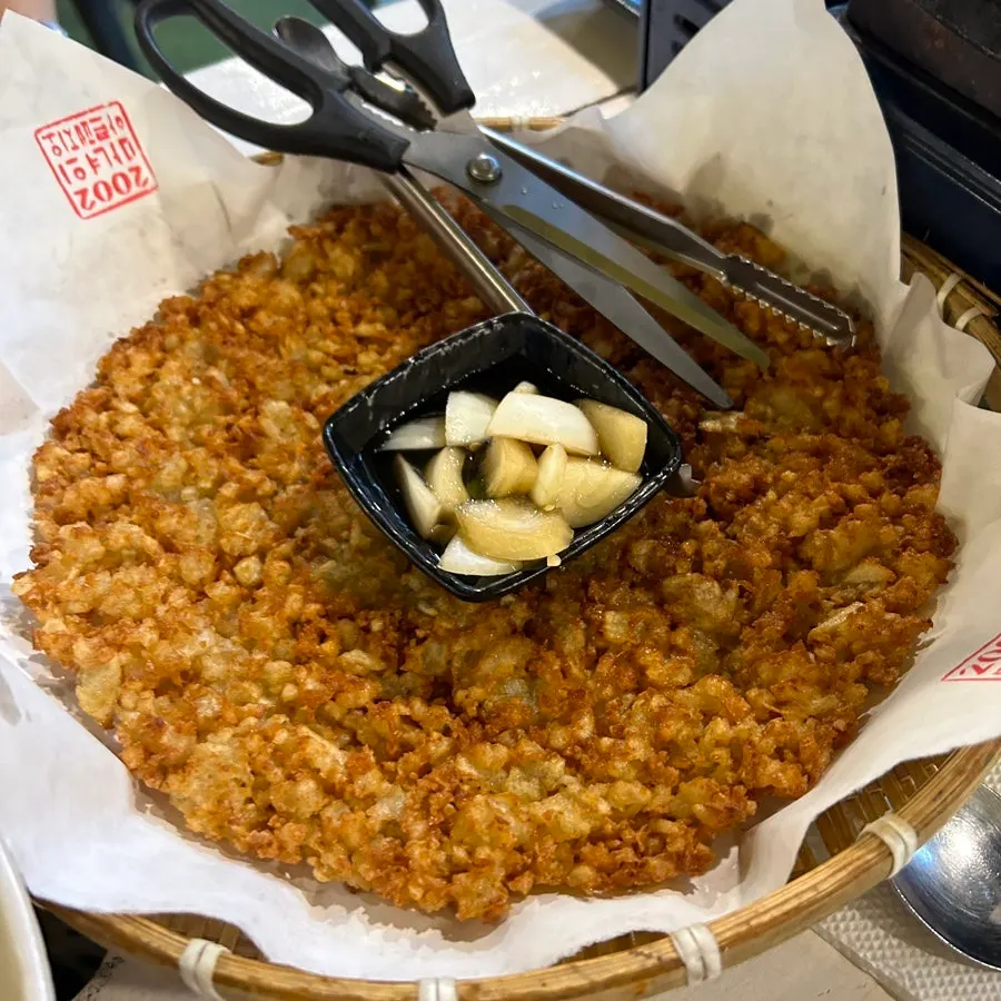 Crispy-outside-chewy-inside potato pancake