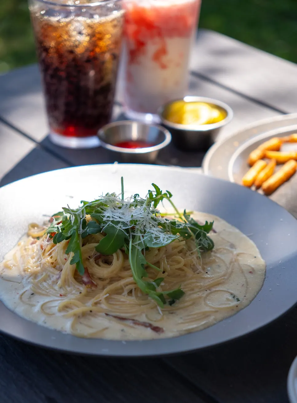 MR's carbonara with a thick cream sauce