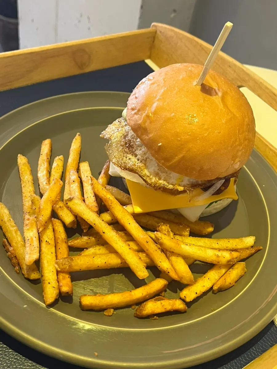 Mountain Burger served with fries