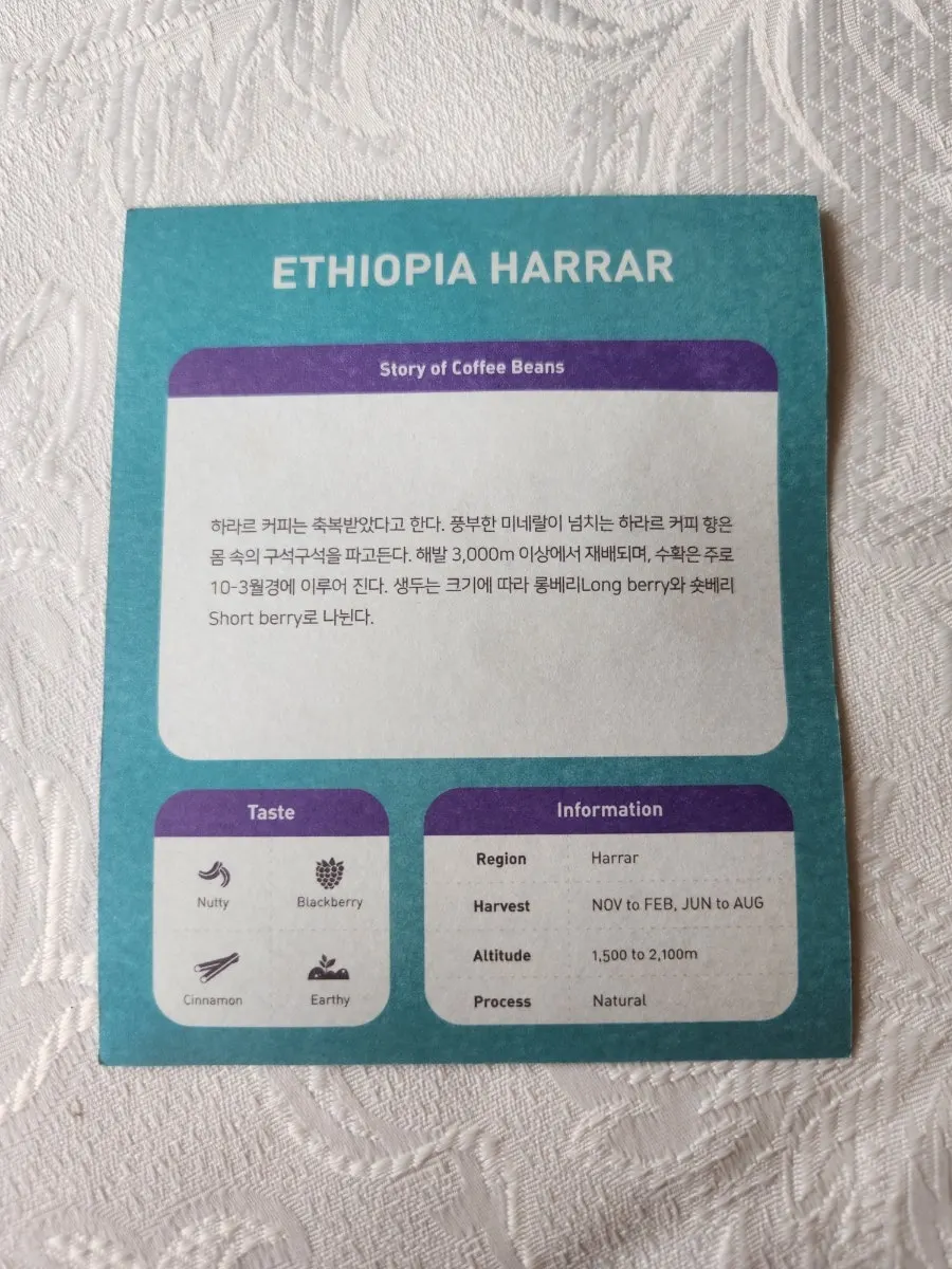 Menu with a variety of coffee options