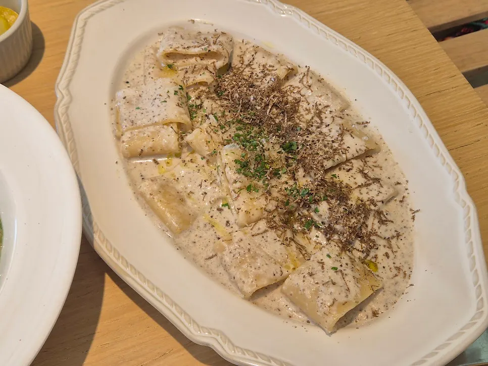 Mushroom truffle cream pasta